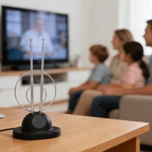 Antena interior, receptor de antena interior compacto, receptor de televisión por cable doméstico, apto para televisión de alta definición, muy alta frecuencia y frecuencia ultraalta. - Negro - Ver 4