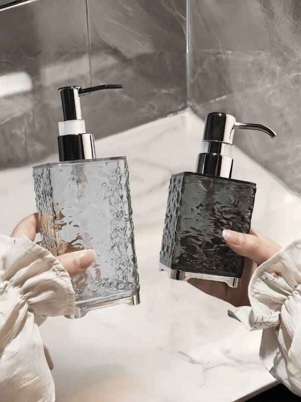 Bathroom Lotion Bottle/Foam Bottle, Suitable For Shampoo, Shower Gel, Hair Conditioner, Hand Sanitizer, Plastic Water Ripples Can Be Repeatedly Filled With Empty Shampoo Pump Bottles, Bathroom Toiletries, Easy To Clean And Use, Home Bathroom Decoration, Autumn Decoration, Back To School Season Decoration