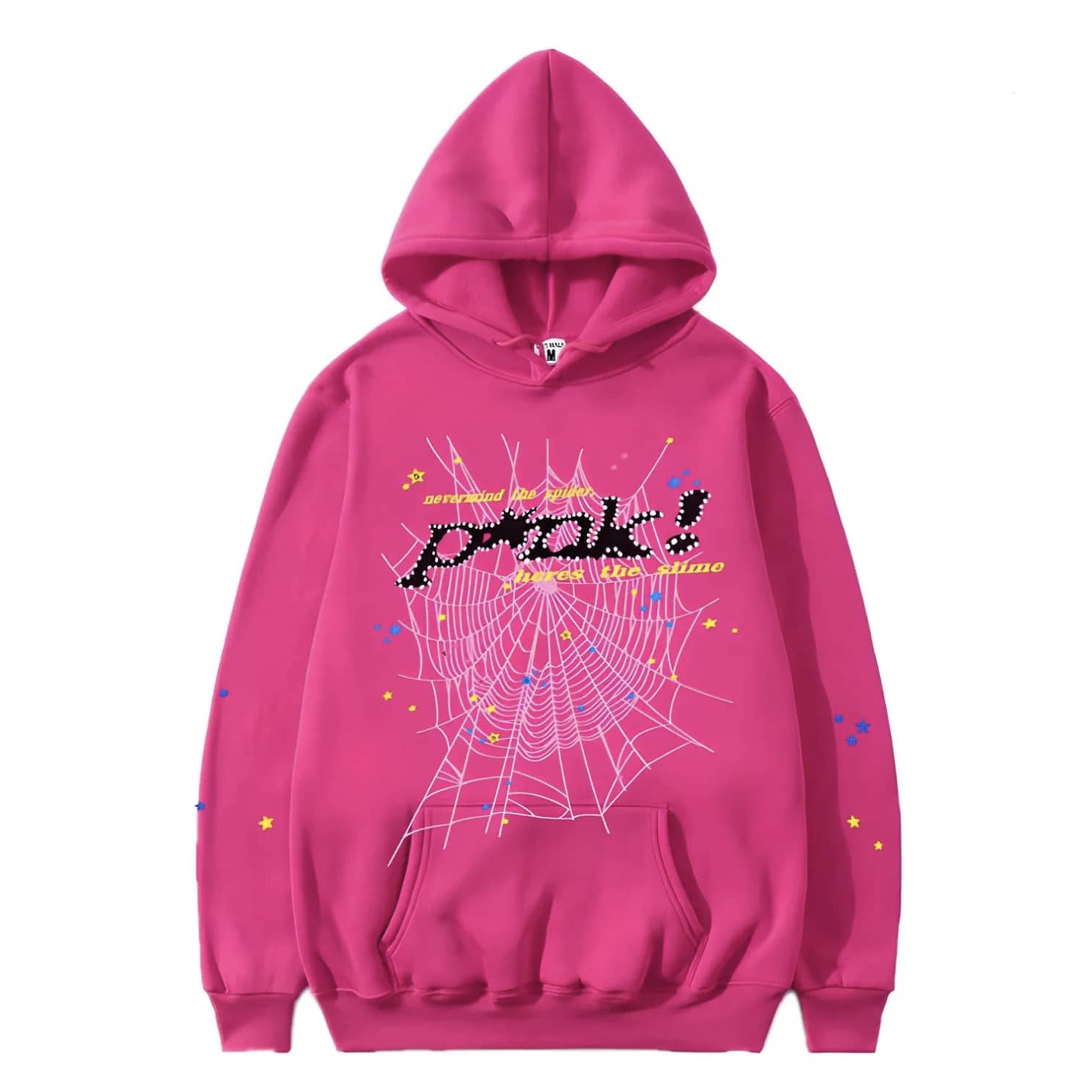 SP5DER Hoodie Cobweb Pattern Spider Worldwide Tracksuit Unisex Sweatshirt Men Women Graphic Outwear, Tracksuit Pullover Sweatshirt For Women Men Matching Hoodies For Couples - Rose red/hoodie - 查看 1