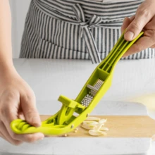 2-In-1 Stainless Steel Garlic Press & Slicer, New Kitchen Tool - Multicolor - View 4