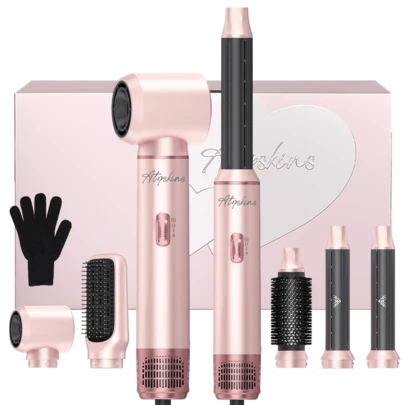 ATOPSKINS 2026 Upgraded 5-In-1 Curling Iron & Multi-Function Curler & Hair Dryer & Comb & Straightener, 3 Heat Settings