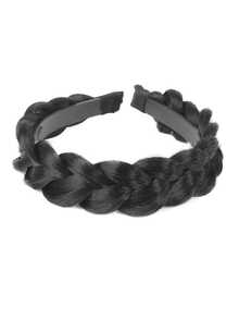 16 Inch Braided Headband, Fashionable Black & Brown Twist Design, Easy To Wear, Versatile Women's Accessory, Stylish Headband, Braided Headband, Non-Woven Fabric Material - Multicolor - View 8