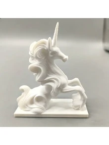 梦幻3D独角兽雕塑 - 时尚家居办公桌摆件，馈赠佳品，亦可作展示。梦幻白色独角兽摆件 - 优雅桌面装饰摆件，家居馈赠佳品。 - 彩色 - 查看 1