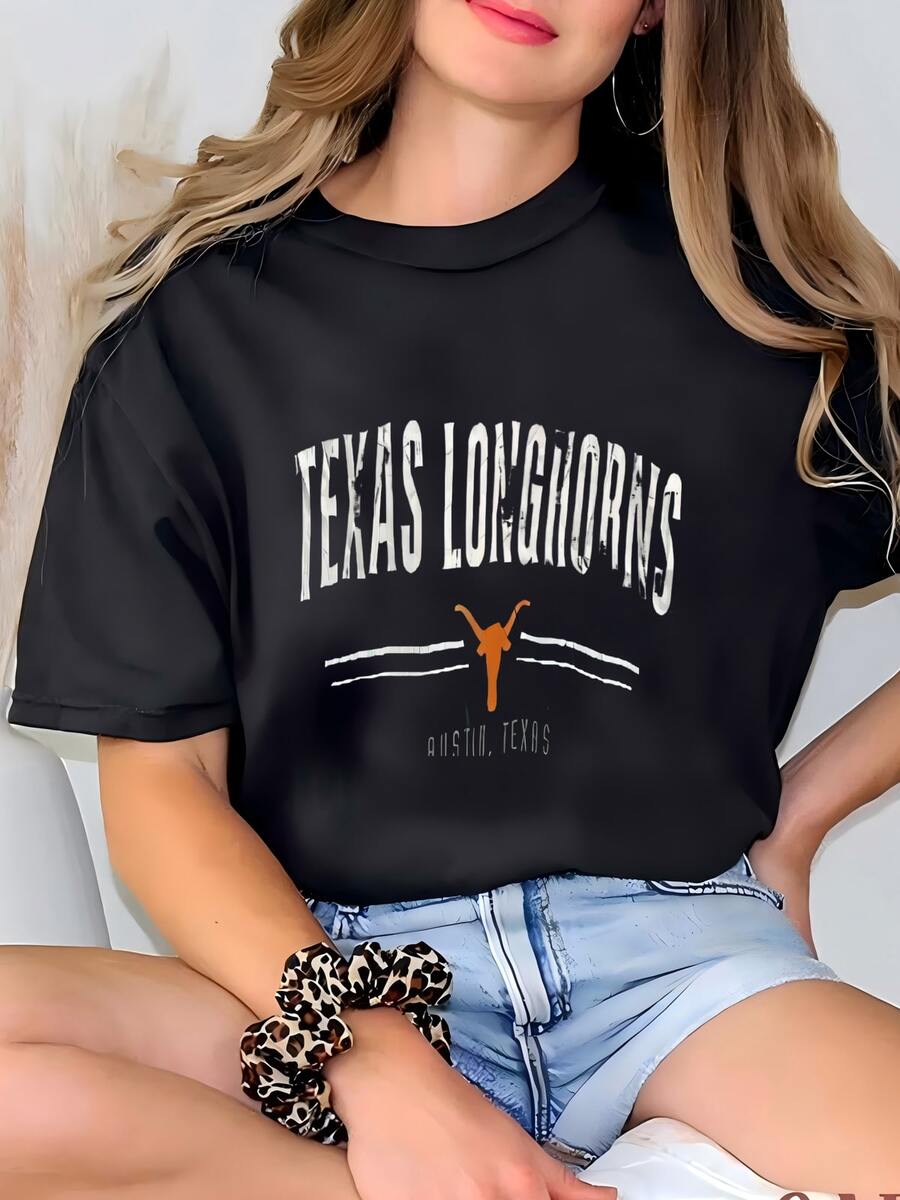 Vintage Texas Longhorns Tshirt Tamaño M Camiseta - Negro - Ver 1