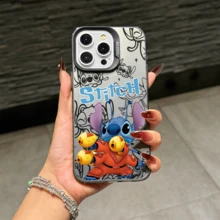 Disney Lilo & Stitch Angel Series  Case, Cute Cartoon Anime Design, Suitable For  17, 16, 15, 14, 13, 12, 11 Pro Max, XS, XR And X, Features A Reflective Back And Shockproof Corners. Perfect As A Birthday Gift, Holiday Gift, Or Valentine's Day Gift. - Purple - View 7