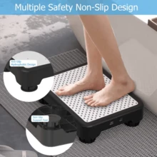 Heavy-Duty Non-Slip Portable Step Stool. Non-Slip Steps, Sturdy Base Suitable For Indoor/Outdoor Use. Ideal For Seniors, Bathrooms, Toilets, Stairs, Standing Aids. Textured Surface, Non-Slip Design. Portable Standing Support, Portable Assistive Stool, Stair Climber, Non-Slip Step, Compact Design, High Traction Surface, Non-Slip Material. - 黑與白 - 查看 1