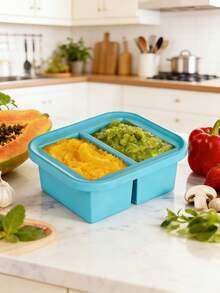 Bandeja de congelador de silicona con tapa, molde para congelar sopa, bandeja de cubitos de hielo de silicona extra grande, recipiente de almacenamiento de alimentos para congelar y almacenar sopas, caldos, salsas y sobras, recipiente reutilizable para preparación de comidas - Multicolor - Ver 15