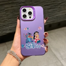 Funda de la serie Angel de Lilo y Stitch de Disney, diseño de dibujos animados lindos, adecuado para 17, 16, 15, 14, 13, 12, 11 Pro Max, XS, XR y X, con parte trasera reflectante y esquinas resistentes a los golpes. Perfecto como regalo de cumpleaños, regalo festivo o regalo del Día de San Valentín. - Blanco - Ver 8