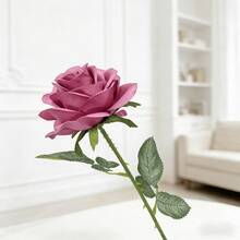 1pc/3pcs/6pcs Artificial Rose Flowers With Green Leaves, Lifelike Large Blooms / Maintenance-Free White, Red, Pink, Purple Fake Flowers / Suitable For Home Vase Filler, Wedding, Party, Mother's Day, Women's Day Gifts, All Season Durable Silk Flower Arrangement - Multicolor - View 8