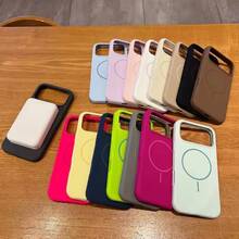 1 Piece Case Cover Liquid Silicone Magnetic Magsafe Anti-Drop 17 17 Pro 17 Pro Max Air Protection New Velvety - 黑色 - 查看 5