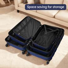 4 Piece Luggage Set 16/20/24/28 Inch Hardside Lightweight Suitcase With Spinner Wheels (Purple) - Navy Blue - 查看 2