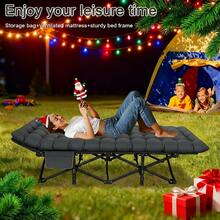 Aoran Outdoor Foldable Bed With Mattress, 300/500/650/750 Pounds Load-Bearing Capacity, Backyard Camping And Leisure Seat, Thickened Cotton Pad, Double-Layer Fabric, Sturdy Frame, Lightweight And Durable, Suitable For Outdoor Use, Foldable Sleep Bed, Outdoor Leisure Chair, Only For Outdoor Use - Gray-650LBS - View 4