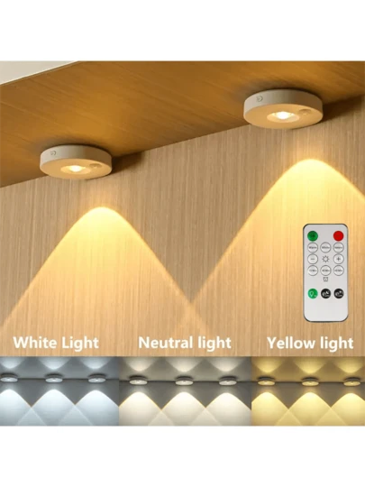 1/3/6pcs LED Cabinet Light Strip Remote Control, Smooth Brightness Adjustment, USB Rechargeable, USB Night Light With Timer Function, Magnetic Wireless Wall Lamp, Portable Night Light, Suitable For Stairs, Bedside, Cabinets, Wardrobes, Wine Cellars, Kitchens, Bedrooms, Offices, Living Rooms, And Interior Lighting (250mAh)