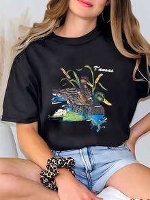 Women Plus Size Sports Tees & Tanks - Black - View 2