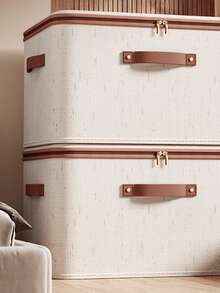 Foldable & Portable Storage Box, Dust-Proof Clothes & Quilt Organizer, Spring-Loaded Home Storage Container - Convenient & Space-Saving, Suitable For Bedding, Fabrics, Storing Clothes & Quilts For Dorm, Outdoor Yard, Back To School Season (May Have Slight Color Transfer Or Printing Due To Textile Materials, But Does Not Affect Usage) - Multicolor - View 8