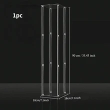 Acrylic Tall Flower Stand, Detachable Flower Rack, Suitable For T-Stage Events Reception Floral Display, Party Decoration Home, Wedding Venue Balloon Display, Wedding Ceremony Floral Display - Clear - View 10