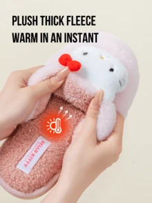 Cute Plush Slippers, Fluffy Pink Home Slippers For Women And Girls, Non-Slip Sole, Warm And Comfortable, Soft Plush Indoor Shoes, Cartoon Pattern Design, Ideal Choice For Winter, Perfect Home Gift For Friends And Family, Relaxing Companion, Suitable For Children 4+ Years Old, Multiple Sizes Available