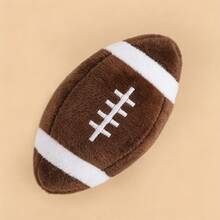 宠物设计的毛绒玩偶，带有有趣的足球图案 - 咖啡棕 - 查看 2