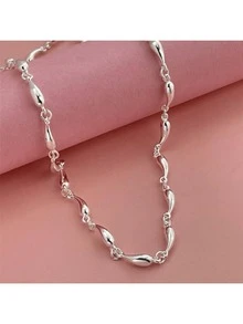 925 Silver Fashionable Necklace, Elegant Gift, Daily Wear - White - View 3