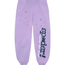 SP5DER Spider Worldwide Tracksuit Hoodie Set Cobweb Spider Style, Letter Print, Hip Hop Hoodie Set,Long Sleeve Fashion Sweatshirt, Hoodie Pant Casual Tracksuit Long Sleeve Athletic Suit, Couple MatchingDesign, Designed For Both Men And Women.Sportswear Set - Purple/pants - 查看 2