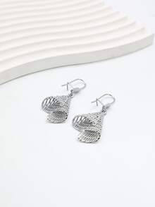 1 对 18K 镀金经典百搭通勤优雅精致几何吊坠耳环女士 - B - 查看 7