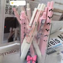 12 High-Appearation-Level Press Pen St Black Quick-Drying Student Gel Pens For Smooth Problem-Solving - Multicolor - View 3