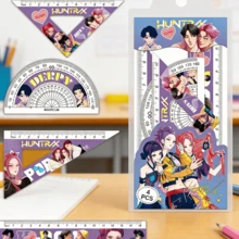 Demon-Themed Geometric Ruler Set, Cute Stationery Set, Suitable For K-Pop Fans And Primary/Secondary School Students As Classroom Essentials Or Birthday Gifts