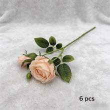 1pc/3pcs/6pcs Artificial Rose Flowers, Fake Double Flower Bouquet, Home Decor, Vase Decor, Wedding Bouquet, Wedding Backdrop Decor, Bedroom & Living Room Decor / Artificial Lifelike Rose Flowers, Suitable For All Seasons - Multicolor - View 30