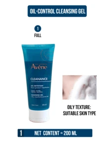 Avene Cleanance控油洁面啫喱，200/100/25毫升，专为油性及易长痘肌肤设计，双效合一的净化控油洁面啫喱，蕴含专利葡萄籽提取物，有效减少多余油脂分泌，深层清洁并收缩毛孔，令肌肤更显清透。温和有效的配方，富含多种植物萃取，泡沫细腻绵密，专为油性及易长痘肌肤研制。法国制造，时尚护肤必备，日常控油洁面之选。 - 雅漾控油淨膚潔面凝膠 - 查看 12