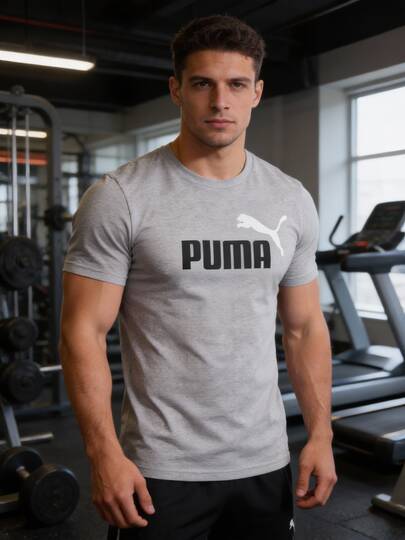 Puma ESS 2 COLOR No. 1 Logo Tee Short Sleeve T-Shirt, Breathable Casual Running Fitness For Men, 688948-04