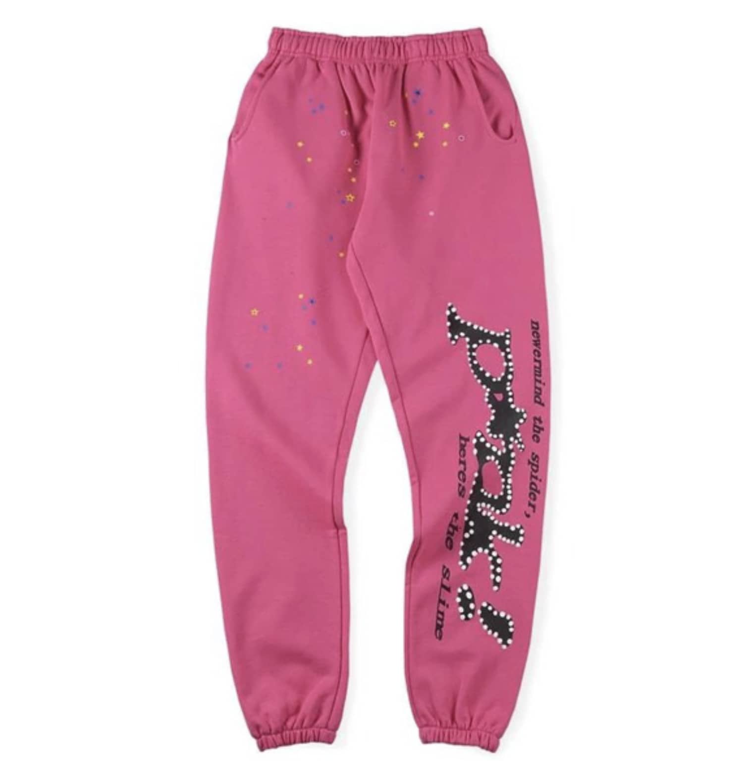 SP5DER Hoodie Cobweb Pattern Spider Worldwide Tracksuit Unisex Sweatshirt Men Women Graphic Outwear, Tracksuit Pullover Sweatshirt For Women Men Matching Hoodies For Couples - Rose red/pants - 查看 1