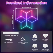 LED Garage Light, Ceiling Pendant Light, Atmosphere Decoration Light, Music Rhythm, Gym/Club Ambiance Light, Hexagon Decorative Light, Modern Design - white light - View 7