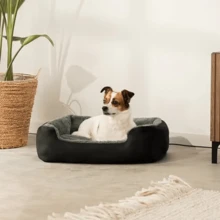 Washable Pet Bed For Dogs And Cats, Super Soft Plush Calming Mattress With Non-Slip Bottom, Pet Beds For Dogs Small Medium - Orthopedic Support & Anxiety Relief Dog Bed - 黑色 - 查看 5