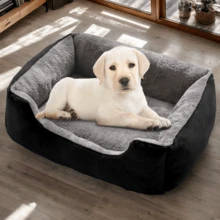 Washable Pet Bed For Dogs And Cats, Super Soft Plush Calming Mattress With Non-Slip Bottom, Pet Beds For Dogs Small Medium - Orthopedic Support & Anxiety Relief Dog Bed - 黑色 - 查看 10