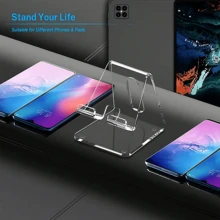 1 PC Transparent Acrylic Phone Stand For Desk, Suitable For Lazy Desk Access, Kitchen Essentials, Travel Essentials, Compatible With IPhones & Android Phones, Tablets, And IPads.Suitable For Bathrooms, Bedrooms, Living Rooms, Kitchens, Offices, Travel, And Vacations,Gifts For Winter, Christmas, Valentine's Day, And New Year's Eve Are Suitable Both For Personal Use And As Gifts. - Clear - View 7