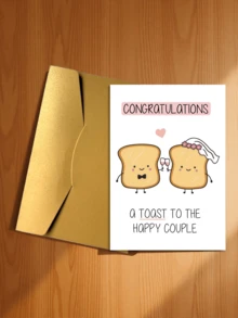 1pc Congratulations Wedding Card With Envelope, Small Business Supplies, Thank You Card, Birthday Gift, Card, Unique Item, Gift Card