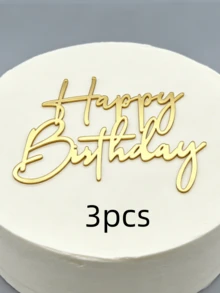 Bộ 3/6/9 phụ kiện trang trí bánh kem bằng acrylic, phụ kiện trang trí bánh kem tiệc tùng, phụ kiện trang trí bánh kem lấp lánh vàng, phụ kiện trang trí bánh kem sinh nhật, đồ dùng làm bánh sáng tạo, quà tặng sinh nhật. - E - Xem 11