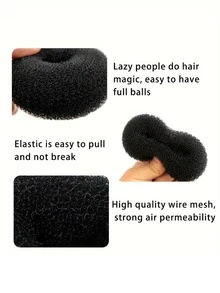 1 Set de herramientas para hacer moños, moldeador de moño tipo dona, kit de herramientas para peinados, moldeador de moño tipo dona (Colores de referencia: Beige, Café, Negro) Kit de herramientas para el cabello, verano, vacaciones, viaje, festival, cumpleaños - Multicolor - Ver 5