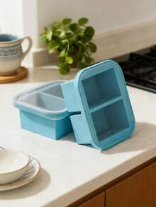 Bandeja de congelador de silicona con tapa, molde para congelar sopa, bandeja de cubitos de hielo de silicona extra grande, recipiente de almacenamiento de alimentos para congelar y almacenar sopas, caldos, salsas y sobras, recipiente reutilizable para preparación de comidas - Multicolor - Ver 14