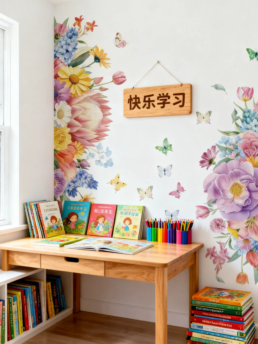 1PC/2PCS- Wallpaper -[Flower Butterflies, Wings]Boy Kids Room Decor Home Self-Adhesive Baby Nursery Decor Girl Decor Wallpaper Removable Wall Stickers For Personalized Gifts Wall Decor Living Room, Girls Bedroom, Window Stickers – Cute & Creative Wall Decor For Wall Art Kids Room Decor Bedroom Decor