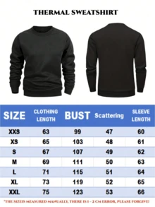 男士保暖套头卫衣，休闲圆领运动服，户外跑步健身训练长袖连帽衫，秋冬季 - 黑色 - 查看 6