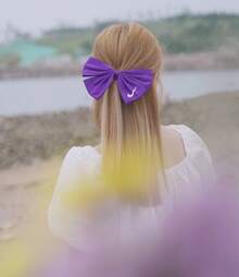 Nike Graphic Print Bow Headband For Women, Purple/White, CZ0545-524 - Purple - View 3