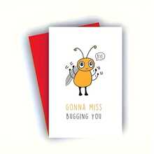 1pc Cute Travel Cards | Special Farewell Gifts For Friends & Colleagues Funny Bee Card - Red - View 4