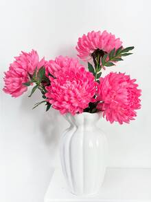 1/3/6支装，50厘米仿真菊花，适用于墙面、客厅、卧室、婚礼、派对装饰、桌面摆放。家居、桌面、厨房、婚礼、餐桌、中心装饰、办公室、花园、户外、房屋、庭院装饰，适合春、夏、秋、冬四季。 - 玫紅色 - 查看 7
