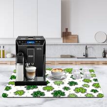 1/2/3pcs Saint Patrick's Day Water Absorbent Mat Green Clover Pattern Polyester Dish Drying Mat Coffee Machine Pad Kitchen Countertop Decor Home Gift For Family Home Decoration Saint Patrick's Day Atmosphere Decoration - Multicolor - View 16