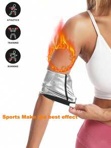 1 Pair Arm Trimmers Sauna Sweat Arm Bands For Women One Pair Arm Wraps Arm Trainer Sleeves - Silver - View 7