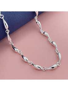 925 Silver Fashionable Necklace, Elegant Gift, Daily Wear - White - View 1