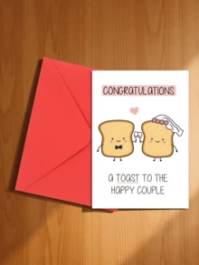 1pc Congratulations Wedding Card With Envelope, Small Business Supplies, Thank You Card, Birthday Gift, Card, Unique Item, Gift Card
