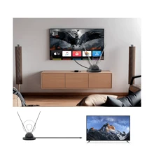 Antena interior, receptor de antena interior compacto, receptor de televisión por cable doméstico, apto para televisión de alta definición, muy alta frecuencia y frecuencia ultraalta. - Negro - Ver 11