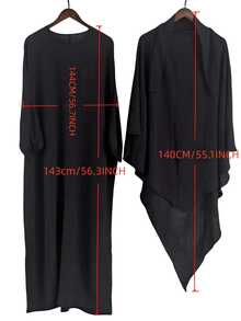 1 Set einfarbiger, atmungsaktiver Stoff Kopftuch (Abaya) für Frauen, weicher Hidschab, Frauenschleier - Khaki - Übersicht 3